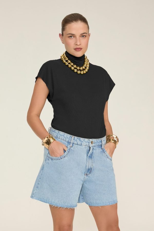 Blusa Canelada Gola Alta - Image 5