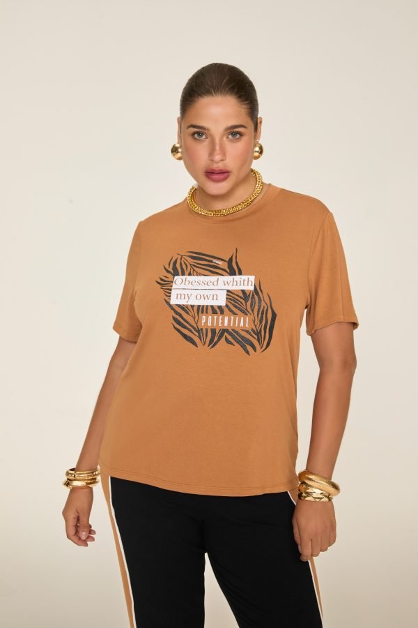 Tshirt manga T estampada - Image 2