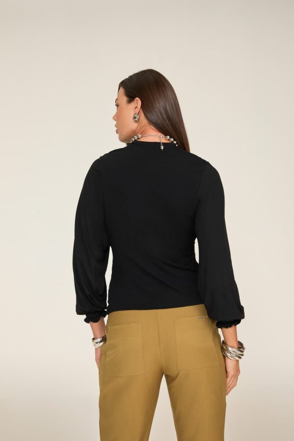 Blusa Manga Longa Babado Frente - Image 3
