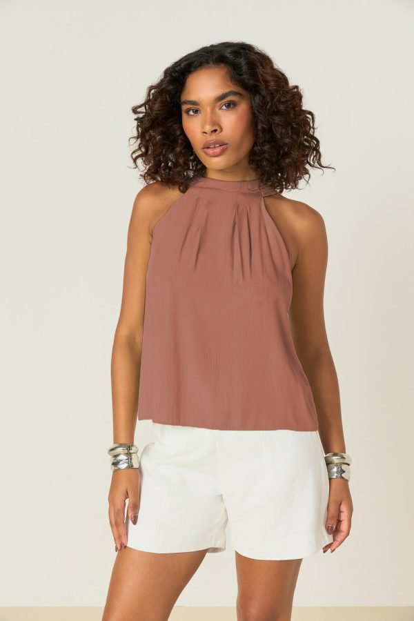 Blusa Frante Única Trabalhado Alças