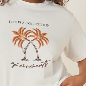 T-Shirt 100% Algodão Bordada