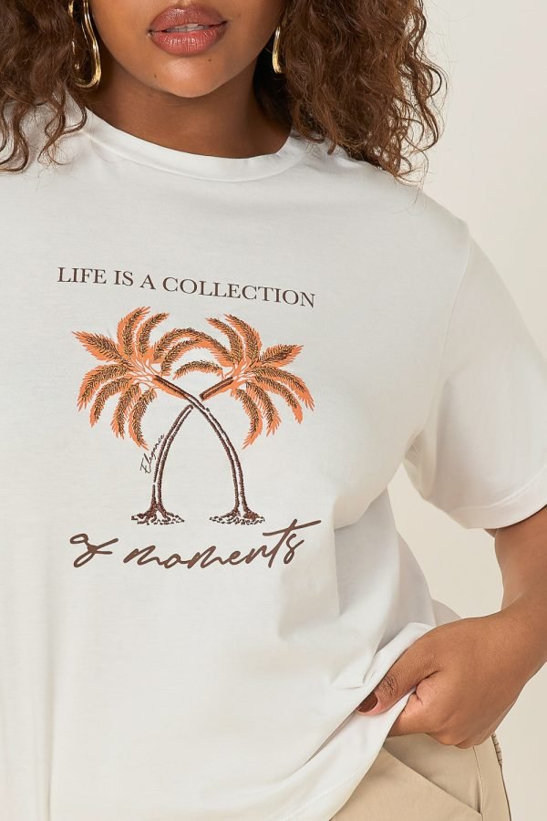 T-Shirt 100% Algodão Bordada