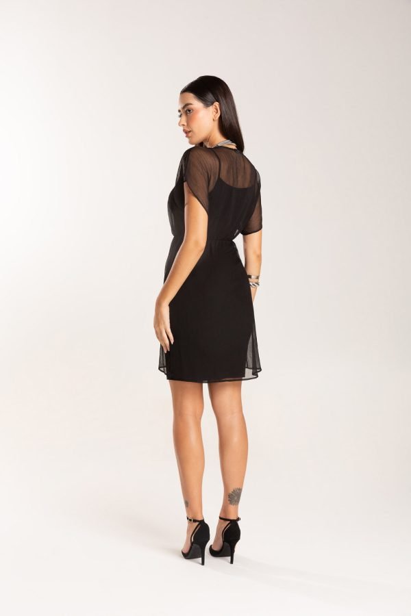 Vestido Transparência Decote Frente V - Image 3