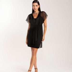 Vestido Transparência Decote Frente V
