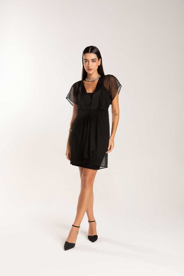 Vestido Transparência Decote Frente V