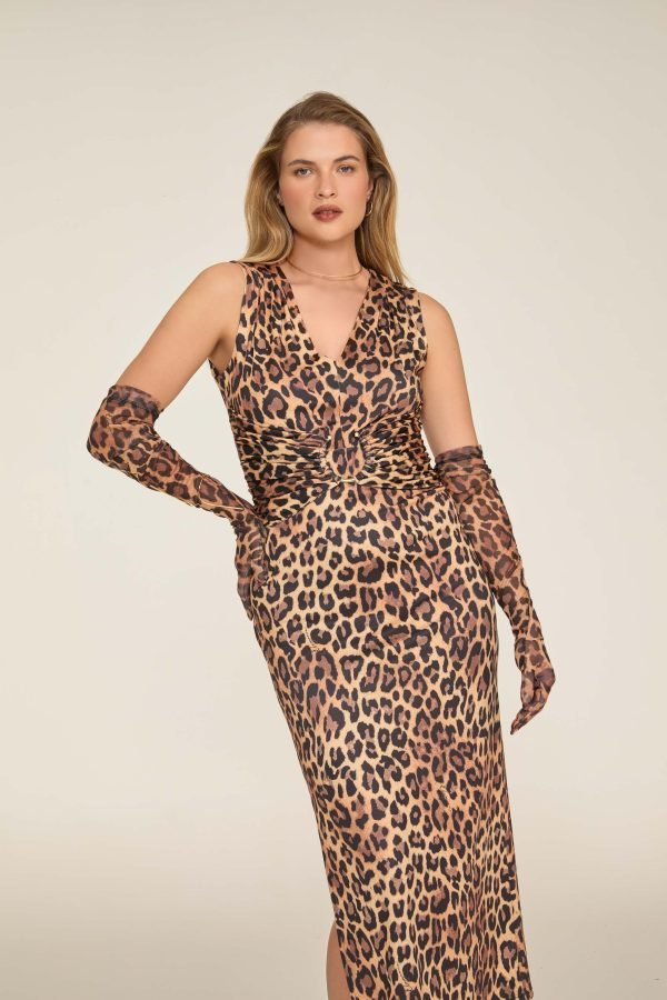 Vestido estampado diamond super midi com franzido - Image 2