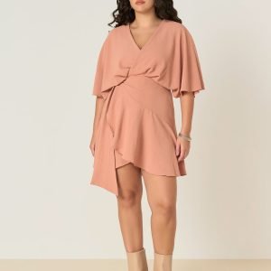 Vestido Transpassado Manga Ampla