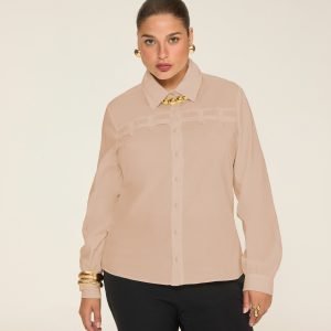 Camisa Botões Forrados Detalhe Frontal