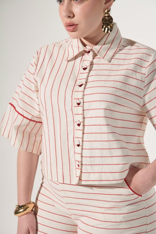 Camisa Listrada Cropped Box - Image 2