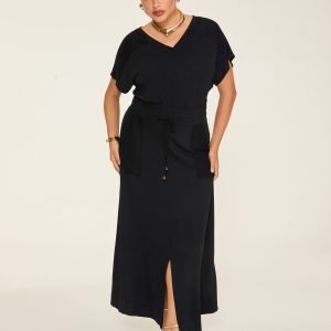 Conjunto T-Shirt Decote V Saia Evasê