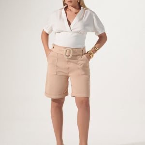 Short Jeans Sarja Cinto Palha