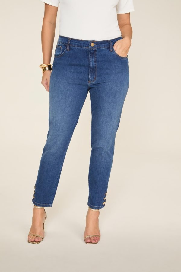 Calça jeans skynny cintura alta tecnologia comprime abdomen - Image 2