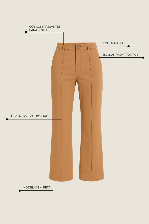 Calça Jeans Wide Leg Friso Cintura Alta - Image 4