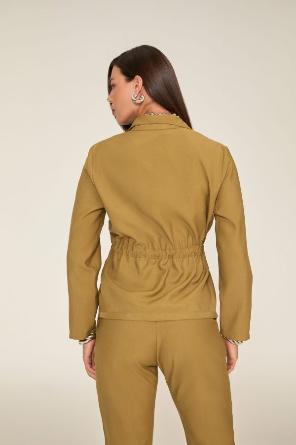 Jaqueta Alongada Zíper Bolsos Cargo - Image 3