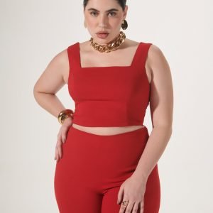 Top Decote Quadrado Zíper Costas