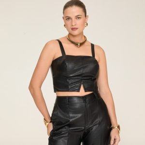Top Cropped Abertura Frontal
