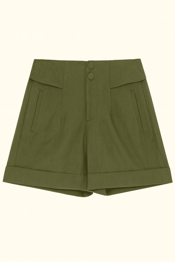 Short Cintura Alta Barra Larga