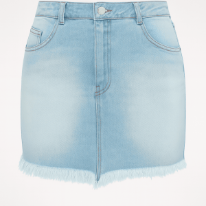 Saia Jeans Barra Desfiada