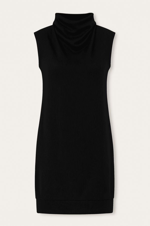 Vestido Ombreira Gola Alta